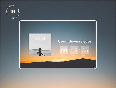 Daily UI #014 / Countdown Timer 014 album countdown timer daily 100 challenge daily ui design timer ui