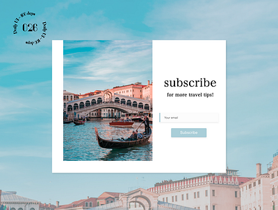 Daily UI #026 / Subscribe daily 100 challenge daily ui subscribe travel ui