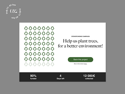 Daily UI #032 / Crowdfunding Campaign crowdfunding crowdfunding campaign daily 100 challenge daily ui nature trees ui