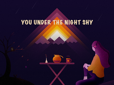 You under the night sky design illustration