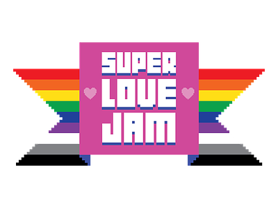 Super Love Jam Logo game jam lgbtq logo love pink rainbow
