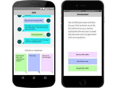 SenseU, redesigned app chat cute game messaging mobile narrative neon text-based