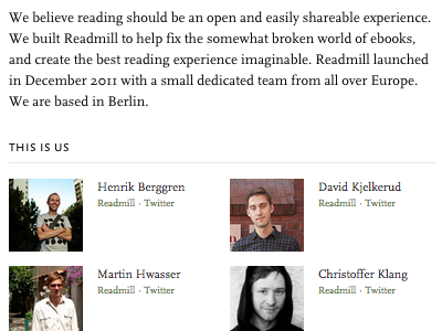 About Readmill about books