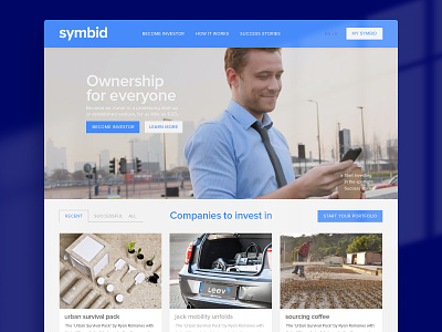 Symbid — Crowdfunding crowdfunding design platform ui ux web