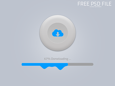 Download Button blue button cloud design download freebie psd psddd push ui user interface