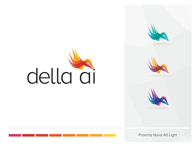 Della AI - Proposal I ai bird colorful data design feather feathers gradient illustration lawyers learning machine learning skills