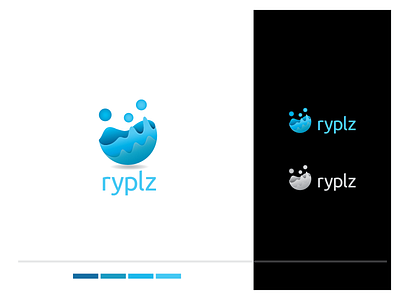 Ryplz app app icon blue dynamic gradient liquid logo logo 3d message app modern ripples startup water