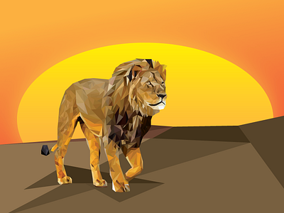 Lion cecil geometric lion triangles vector