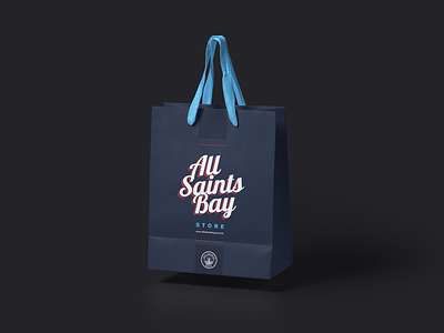 All Saints Bay bag branding design logo packing store typography