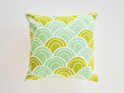 Scalloped Pillow Cover aqua digital green pillow cover