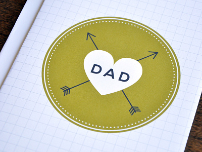 Heart and Arrow Fathers Day Card arrow fathers day green greeting card heart
