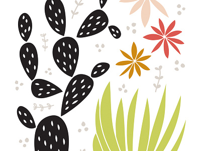 Desert Flora Illustration cactus print