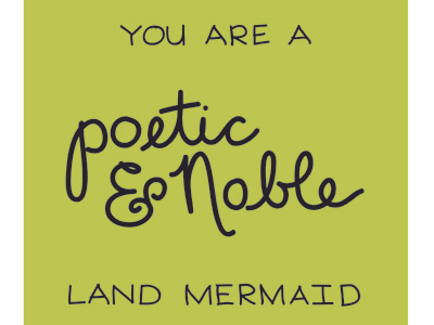 Land Mermaid handwriting leslie knope parks and rec typography