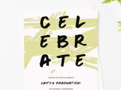 Celebrate Invite celebrate graduation green invitation template