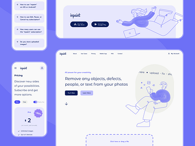 inpaint / ai retouch app animation design designsysytem figma illustration mobiledesign prototype resposivedesign styleguide ui ux uxresearch uxwriting