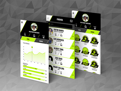 iOS app concept app badges flat graph interface ios layout navigation sports ui ux