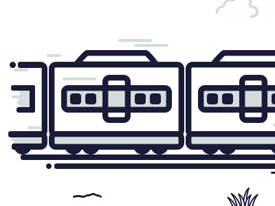 By Train drawing icon illustration train transportation