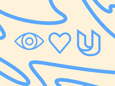 EYE / HEART / U eye flat heart icon icons illustration love u