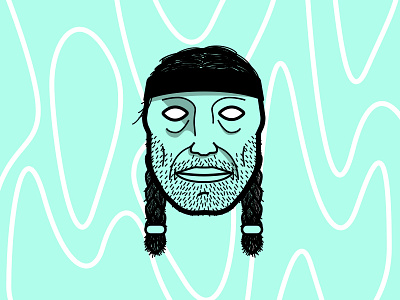 Willie Nelson album icon illustration music portrait willie nelson