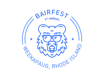 BAIRFEST badge bear crest fest party stamp star sunglasses