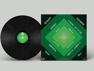 Green And White LP branding design vinyl record