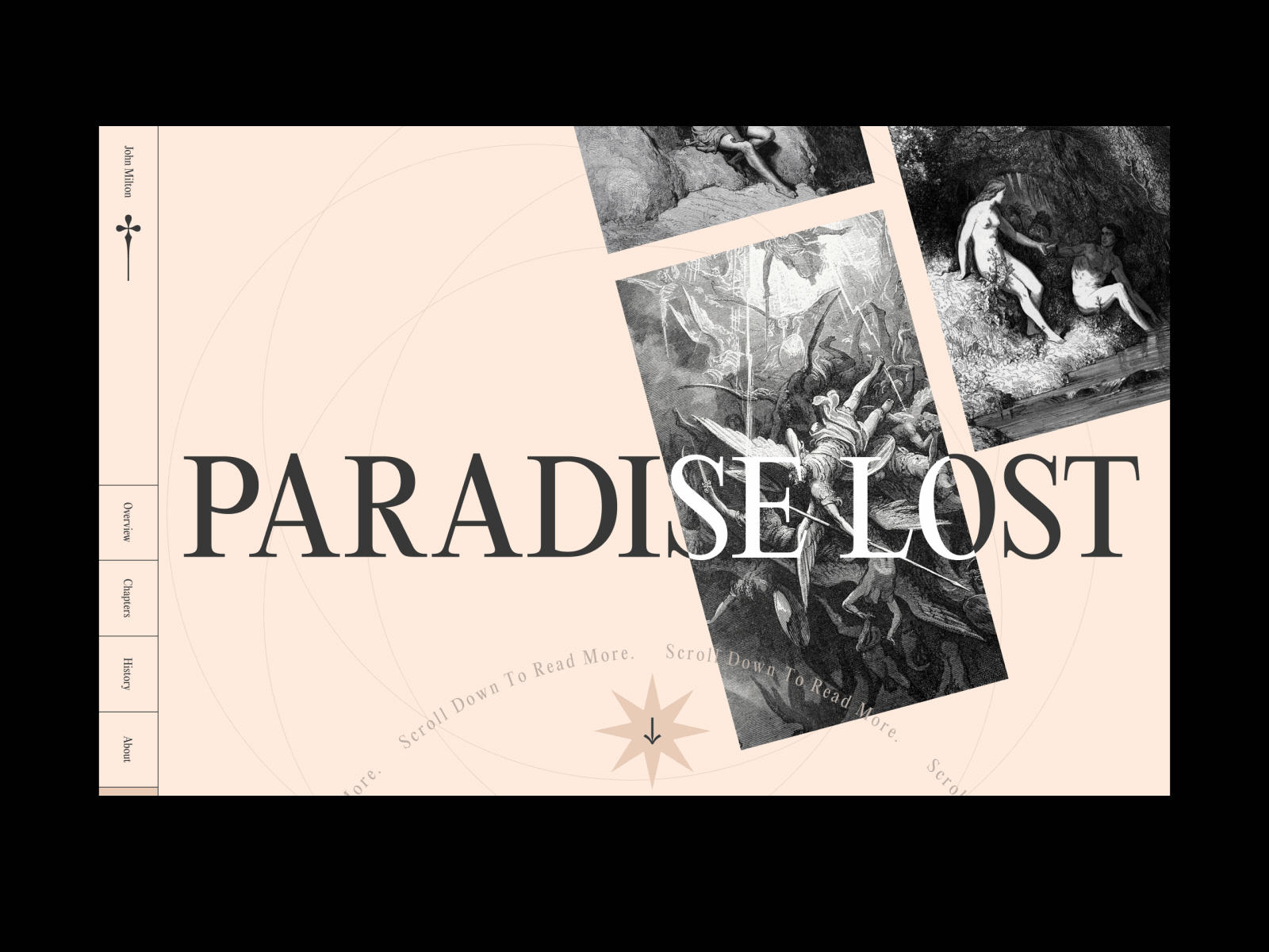 Paradise Lost Site Exploration black book dailyui design devil digital history lost minimal paradise typography ux web web design webdesign website