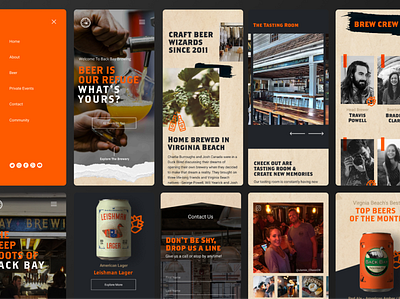 Back Bay brewing Mobile Designs beer branding brewery design digital minimal mobile orange typography ui ux web