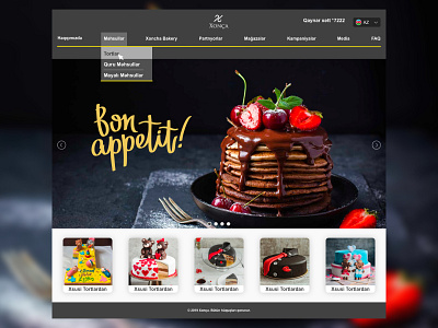 Xoncha Web Site Design baku cake candy design food ui ux website