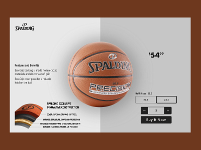 Spalding e-commerce page UI basketball design dribbble eccomerce landing page ui ux ux ui website