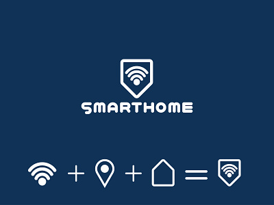 Smarthome logo design home location logo smart smarthome wifi