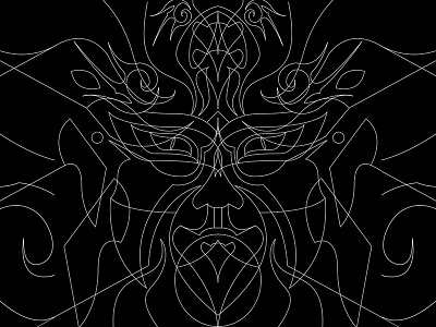 Mask 01 black geometry japan line mask symmetry tribal vector white