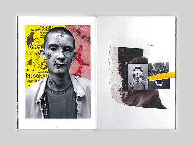 Human void blood collage fanzine magazine oltre retro skinhead skins yellow