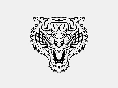 Blind tigers blind flat logo simmetry tiger vector