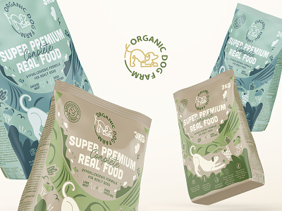 Organic dog farm - dog food package design design designing dog farm food organic package package design