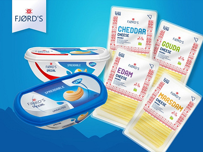 Fjord's butter and cheese packaging & Label Design