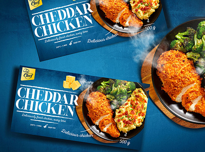 Cheddar Crispy Chicken packaging design artdirection brandingdesign creative frozen food graphicdesigner labeldesign logo packaging packaging design packaginglove typography