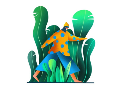 Walking in the jungle design illustration ipad pro ipad pro art
