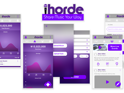 Horde Artist App Concept branding concept music app ui ux