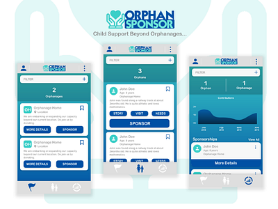 Orphan Sponsor App Concept branding orphan app product design ui ux