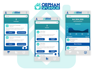 Orphanage Sponsor UI Banner branding concept design orphan app product design ui ux