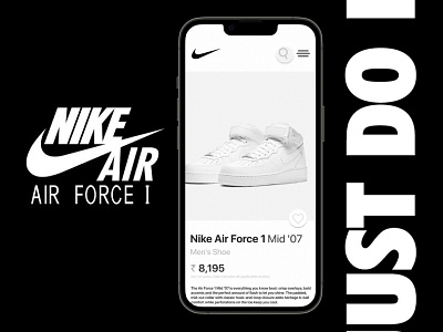NIKE AIRFORCE 1 PAGE. after effecfts after effects airforce1 animation app branding design graphic design logo minimal motion graphics nike page design ui ux vector web website