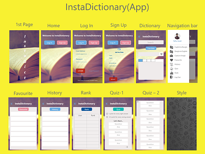 InstaDictionary (Dictionary app) app design ui ui design uiux ux uxdesign