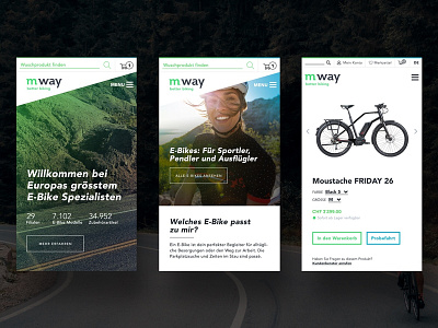 mway E-commerce Mobile biking design digital ecommerce mobile uidesign