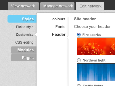 Site editor editor interface ui