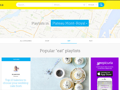 yp.ca - playlist HUB 2014 cards categories clean cynthia irani homepage hub map playlists search web web design