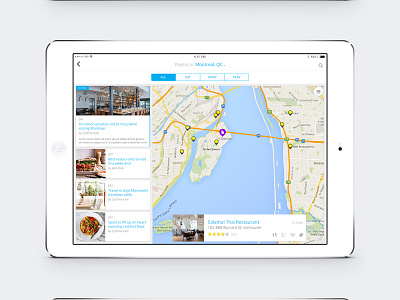 yp.ca - playlist - iPad 2015 art direction cynthia irani ipad list map playlists web design yp.ca