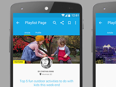 playlists 2014 android art direction cynthia irani editorial exploration lollipop profile page uiux