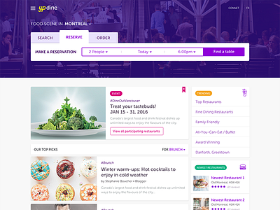 yp Dine 2.0 - Homepage - Desktop - Reserve