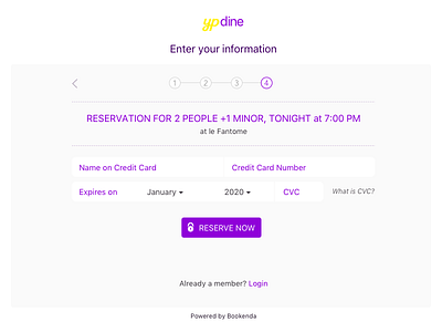 yp Dine 2.0 - Reservation Flow 4 2016 cynthia irani flat user interface flow form iphone 6 order reservation flow reserve restaurant user experience ux