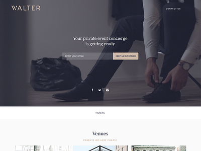 Walter Events - Landing page